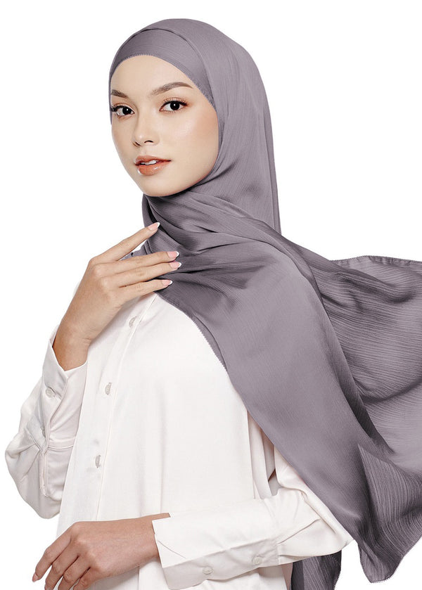 Duha Silk Pashmina Hijab - Smokey Lilac
