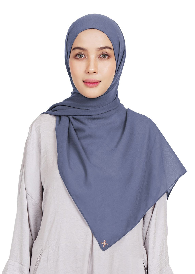 Sāra Voal Pashmina Hijab - Bleached Denim