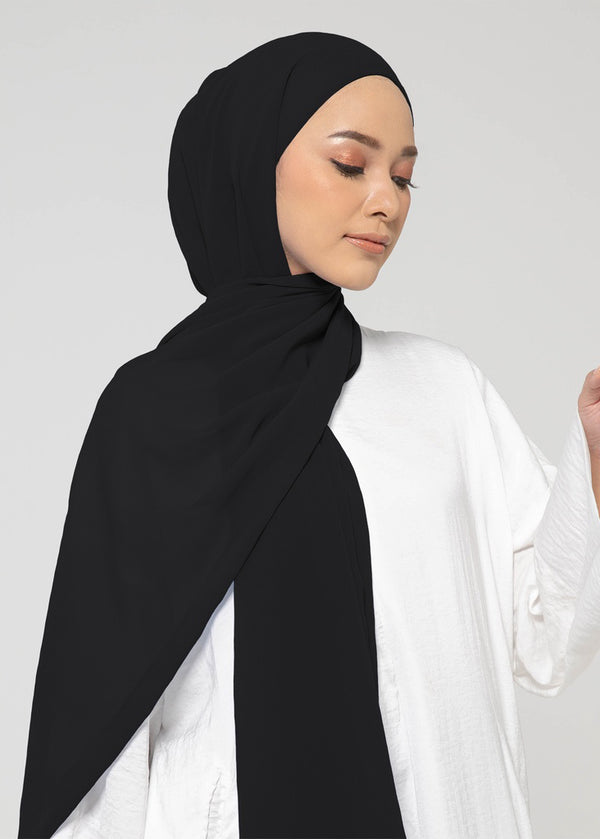 Sada Instant Pashmina Hijab with Inner - Black