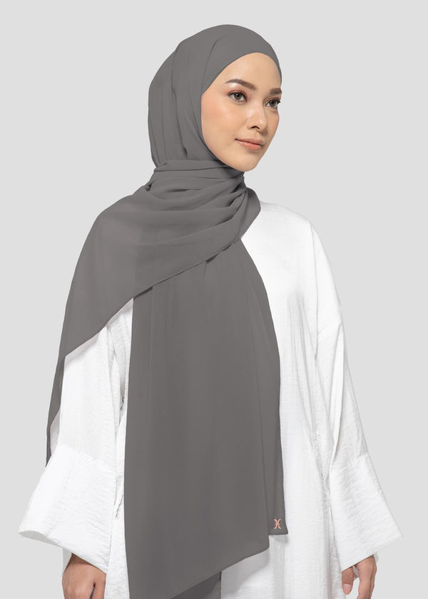 Sada Instant Pashmina Hijab with Inner - Fossil