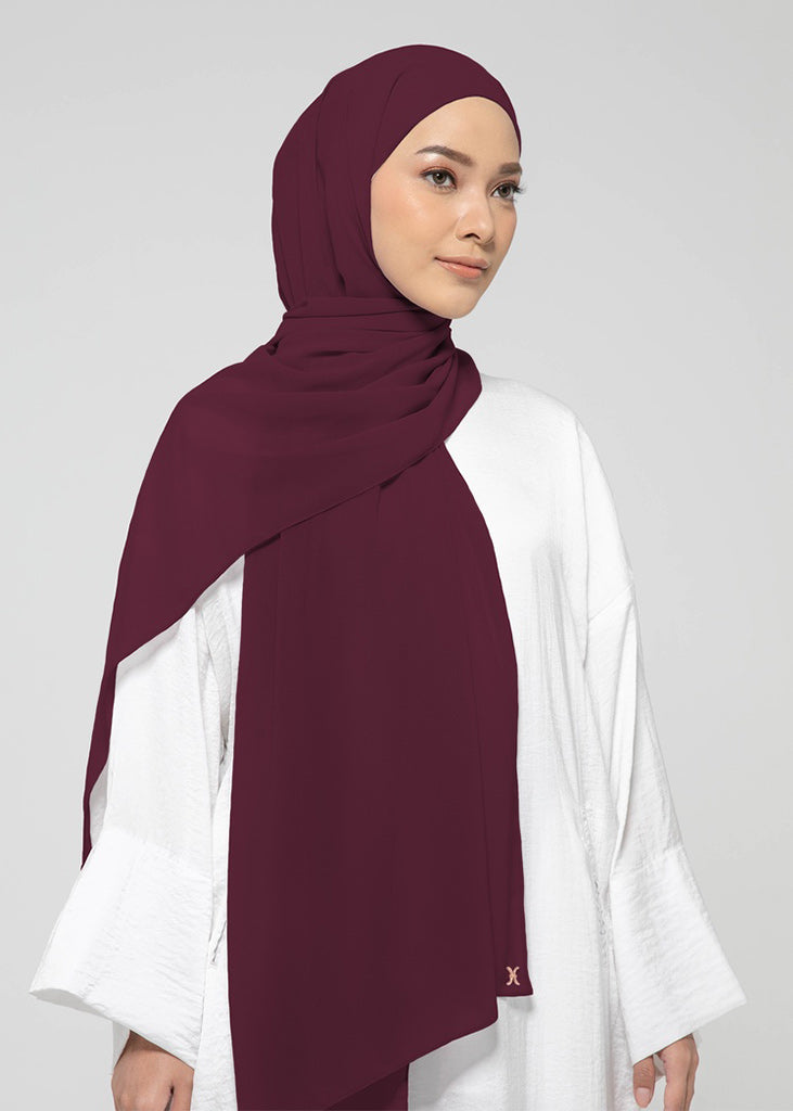 Sada Instant Pashmina Hijab with Inner - Maroon