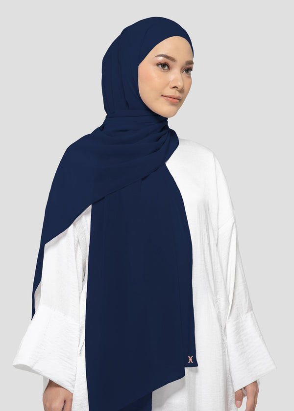 Sada Instant Pashmina Hijab with Inner - Navy