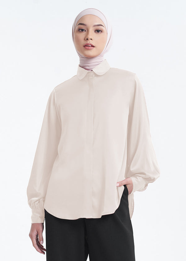 Harper Silk Blouse - Pearl Ivory