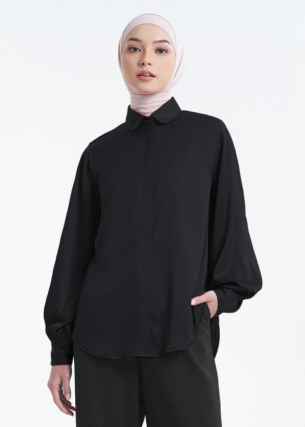 Harper Silk Blouse - Noir